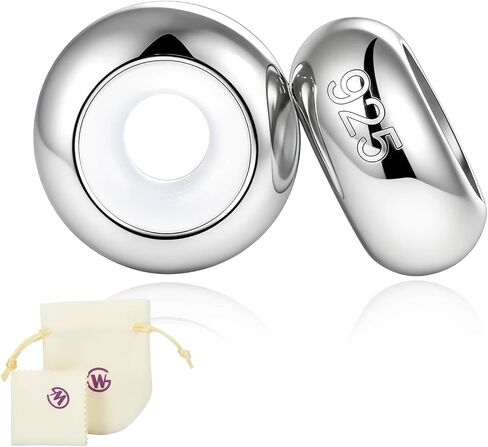GW Clip Stopper Charms 925 فضة استرلينية خرز رونديل دائري للأساور الساحرة، هدية للنساء والفتيات in Kuwait