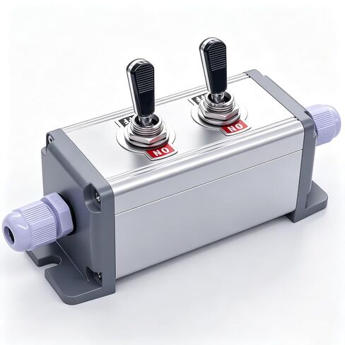Twidec/Heavy Duty Rocker Momentary Toggle Switch 16A 250V SPDT 3 Position 3 Pin (ON)-Off-(ON) Switch Black Waterproof Cap with Metal Shell TEN-123-BOX-MZH in Kuwait