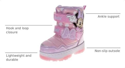 Josmo Kids Girls Minnie Mouse Boots, Water Resistant Snow Boots (Toddler/Little Kid) in Kuwait