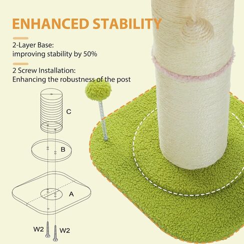 PEQULTI Flower Cat Scratching Post, Super Thick 5.5in Sisal Post, Pink in Kuwait