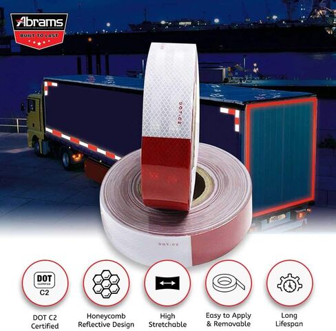 Abrams 2" in x 150' ft Diamond Pattern Trailer Truck Conspicuity DOT Class 2 Reflective Safety Tape - Blue… in Kuwait
