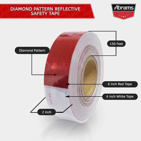 Abrams 2" in x 150' ft Diamond Pattern Trailer Truck Conspicuity DOT Class 2 Reflective Safety Tape - Blue… in Kuwait