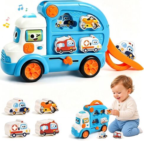 Mastone Toddler Bus Toy with Slide Cars Light Sounds for 1-3 Year Old Boy in Saudi Arabia