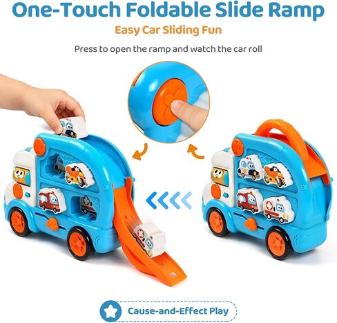 Mastone Toddler Bus Toy with Slide Cars Light Sounds for 1-3 Year Old Boy in Saudi Arabia