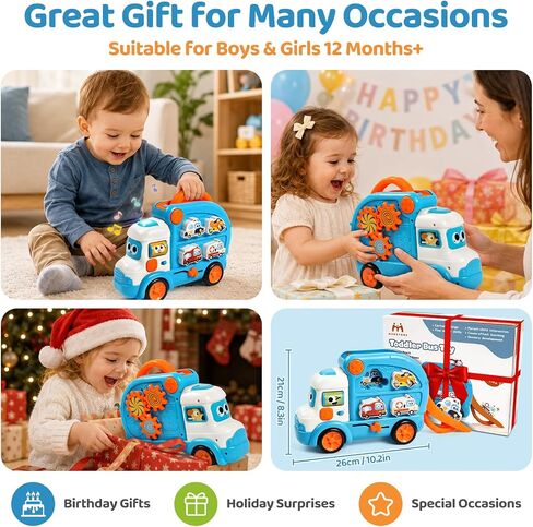 Mastone Toddler Bus Toy with Slide Cars Light Sounds for 1-3 Year Old Boy in Saudi Arabia