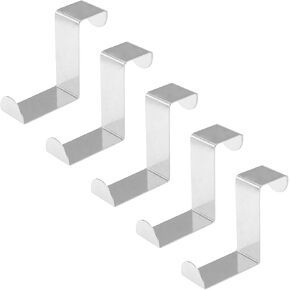 5 Pcs Over The Door Hooks Z-Shaped Hanging Hooks Dual Head Fits 3/4" and 1-1/2" Door Widths, Stainless Steel Reversible Single Hanger Hook for Over The Door, Kitchen, Cabinet, Drawer (Black) in Kuwait