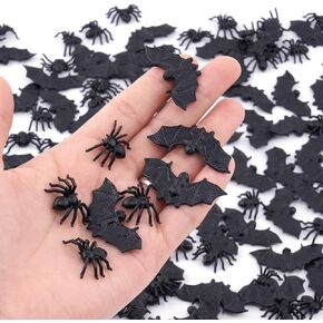 WHXGQ 200 Pcs Plastic Bats Spiders Halloween Mini Bats and Fake Spiders in Kuwait