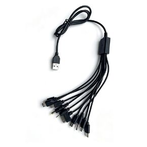 كيبل USB عالمي 10 في 1، كيبل شحن متعدد متوافق مع الهواتف الخلوية المتعددة وسماعات الاذن ومكبر الصوت ومشغل ام بي 3 in Kuwait
