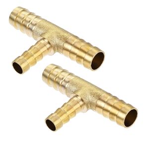 Uxcell الحد من خرطوم بارب المناسب المحملة T شكل مفاصل توصيل الانابيب النحاس 5/16 "× 5/16" × 1/4 "2 قطعة in Kuwait