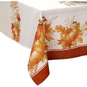 Elrene Home Fashions Autumn Pumpkin Grove Window Tier Set and Kitchen/Café Valance, 60"x36" (Set of 2 Tiers & Valance), Multi Color in Saudi Arabia