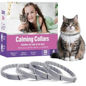 Cat Calming Collar for Cats 4 Pack Pheromone Cat Collar with 30 Day Continuous Wear Adjustable Waterproof Collar for Kittens & Adult Cats Daily Comfort Support for Travel Grooming & Multi-Cat Homes in Kuwait
