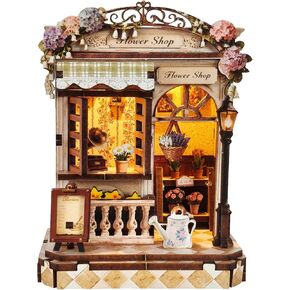 Book Nook Kit – DIY Miniature House 3D Puzzle with LED, 96-Piece Tiny House Dollhouse Kit for Bookshelf Decor, Unique Gift for Men Women Teens in Kuwait