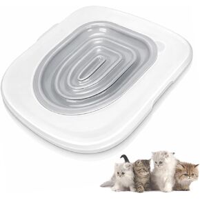 TROUVAILLE Cat Toilet Seat Training Kit, Removable Cat Toilet Training System with Tray, Teach Cat to Use Toilet, Cat Training Seat Tool for Pet Cleaning, Gray in Saudi Arabia