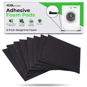 XCEL Anti Vibration Pads Furniture Pads Self Stick Versatile Adhesive Foam Rubber Pads Sheets for Appliances and Furniture, Neoprene Foam Pads Adhesive (6 in x 6 in x 1/8 in, Black - Adhesive, 8) in Saudi Arabia