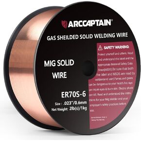 ARCCAPTAIN Mig Welding Wire, Mig Wire ER70S-6 2Lbs Gas Solid Carbon Steel Low Splatter Mig Welding Wire Compatible With Lincoln Miller Forney Harbor Welder 1KG (0.030" 2Lb) in Saudi Arabia