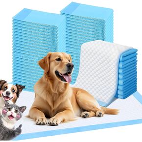 FluffyDream Super Absorbent Waterproof Dog and Puppy Pet Training Pad, Housebreaking Pet Pad,Blue (17.6"x23.6" (50PCS)) in Kuwait
