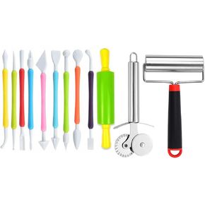 Langqun 12 Pcs Air Dry Clay Tools for Kids and Adults,Polymer Clay Tools,Pottery Tools Kit,Sculpting and Modeling in Kuwait