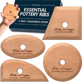 Byllstore Essential Pottery Ribs for Clay | Shaping & Smoothing Tools | Solid Beech Wood | 2-Pack in Kuwait