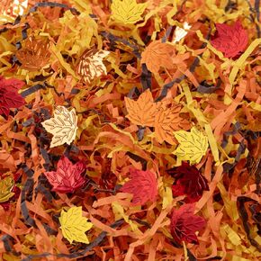 CIPOWM Thanksgiving Crinkle Cut Paper Shred, 3 Colors Raffia Paper Shred Filler for Gift Wrapping Craft DIY Gift Bag Box Filling Party Supply, 115g/4oz in Kuwait