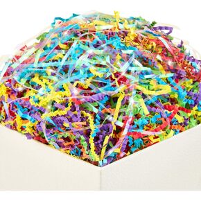 PAPER FAIR 1 LB Harvest Crinkle Cut Paper Shred Filler w/Pumpkin Leaf Confetti, Chocolate Brown/Orange/Yellow Fall Leaves Raffia Tissue Craft Bedding Cushion for Thanksgiving in Kuwait