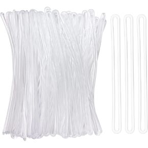 SBYURE 100 Pack Clear Plastic Luggage Loop Straps,Worm Loops for Luggage Tags,Plastic Name Tag Loop for Identification Cards ID,6 inch in Saudi Arabia