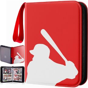 Baseball Card Binder 4 Pocket Gifts for Boys Girls, Waterproof 400 Pockets Card Holder Album with 50 Removable Sleeves for Trading Card - Binder Display Storage Carrying Case for Baseball Cards in Kuwait