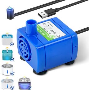 IP68 DR-DC160 submersible water pump Cat Water Fountain Pump for Tritone Ceramic, Stainless Steel, Round Flower Cap Cat Fountains, Automatic Pet Water Dispenser Replacement Pump (With LED) in Kuwait