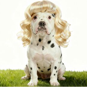 Dog Wig Costume with Adjustable Elastic Band for Small, Medium, Large Pets in Kuwait