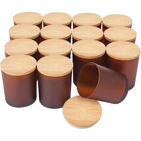 SUPMIND 15P Glass Candle Jars with Bamboo Lids, 7oz Clear Candle Containers in Saudi Arabia