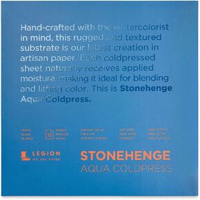 Stonehenge Aqua White Medium Weight Block, 140lb, Coldpress, 15 Sheets for Wet and Dry Media (12X16) in Kuwait
