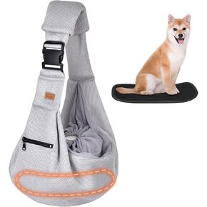 CUBY Dog and Cat Sling Carrier - Hands Free Breathable Mesh Small Dog Sling Carrier-Soft Pouch and Tote Design-Suitable for Puppy, Small Dog Cat Pets Carriers Sling Outdoor(Grey-Mesh,Adjust Strap 2.0) in Saudi Arabia