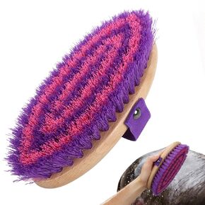 Pink Purple Horse Brush for Grooming Body Stiff Dandy Brush in Kuwait