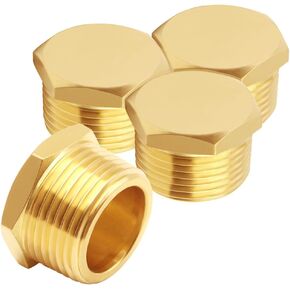 6PCS Brass 1/4 Inch NPT Plug Outer Hex 1/4" NPT Male Thread Socket Pipe End Plugs Fitting for Water/Oil/Gas in Saudi Arabia
