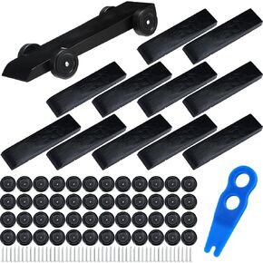 Timtin 12 Sets Derby Car kit Includes Wheels Axles and Wheel Spacer DIY Painted Wooden Car Kit for Derby Racing Events DIY Craft Project(Blue) in Kuwait