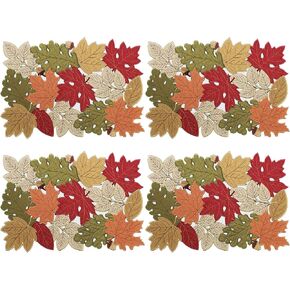 KEVA Fall Table Runner 36inches Long, Thanksgiving Harvest Cutwork Embroidered Table Runner 13in x 36in, Autumn Maple Leaves Table Decoration for Home Dining Kitchen Table in Saudi Arabia