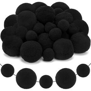 SEPGLITTER 30Pcs Large Black Pom Poms for DIY Crafts 2 Inch and 1.2 Inch in Saudi Arabia