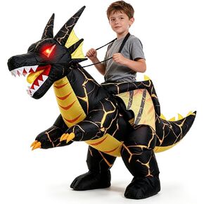 Inflatable Dragon Costume for Kids, Ride On Halloween Costume Light-Up Eyes in Kuwait