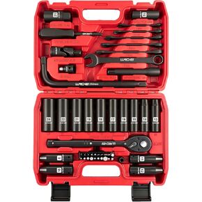 LLNDEI 1/4 inch Drive Impact Socket Set 83 Piece,Standard SAE(5/32-9/16 inch) Metric Size(4-15mm),72T Ratchet Wrench Handle,CR-V Mechanics Tool Set with Adapter,Screwdriver Bits for Automotive Repair in Saudi Arabia