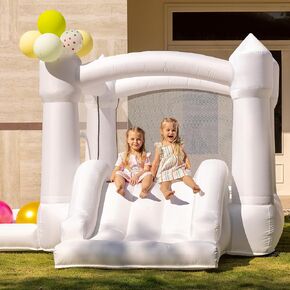 Outfunny Inflatable Bounce House, White Indoor Bouncy House for Kids 3-12 in Kuwait
