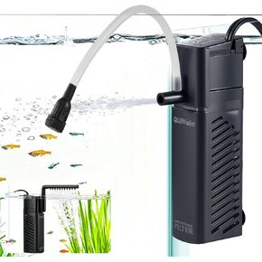 Aquarium Filter, Fish Tank Filter, Suitable for 2-10 Gallon Fish Tanks, 3W 80GPH with Two Modes Switching Function. in Kuwait