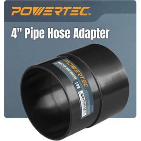 POWERTEC 70125V 4-Inch Pipe Hose Adapter, Quick Coupler for Workshop Dust Collection Fittings, ABS Plastic - 1 PK,Black in Saudi Arabia