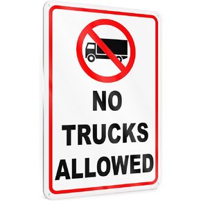 No Trucks Sign - 8x12 Aluminum No Big Trucks Sign - No Truck Parking Signs - No Trucks Allowed Sign - Private Road No Truck Turnaround Sign in Saudi Arabia