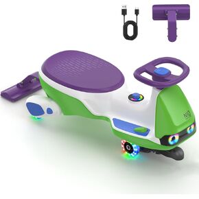 FanttikRide N10 Pro Electric Wiggle Car, USB-C Charging, Eye Lights, Green in Saudi Arabia