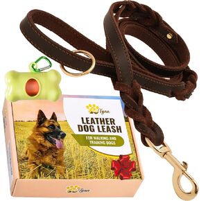 ADITYNA Leather Dog Leash with Traffic Handle, 6ft, Medium & Large Dogs in Saudi Arabia