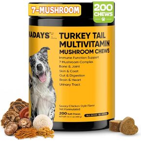 Turkey Tail Mushroom for Dogs 200 Count - Dog Multivitamin & Mushroom Chews in Kuwait