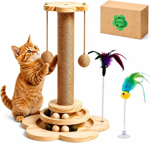 4-in-1 Wooden Cat Scratching Post for Kittens, Cat Tower for Indoor Cats in Saudi Arabia