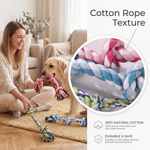 ondware Dog Rope Toys 3 Pack, Cotton Chew Tug Toys for All Dogs in Saudi Arabia
