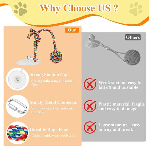 Suction Cup Tug of War Toy for Small Dogs Interactive Dog Rope Toy in Saudi Arabia