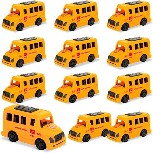 6Pcs School Bus Toys Bulk, Plastic Mini School Bus for Toddlers in Saudi Arabia
