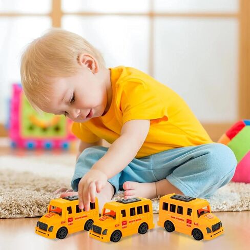 6Pcs School Bus Toys Bulk, Plastic Mini School Bus for Toddlers in Saudi Arabia